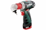 Аккумуляторный шуруповерт Metabo PowerMaxx BS Quick c угловой насадкой,12В 2х2.0, LC40, кейс, арт. 600156950