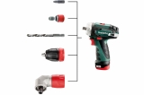 Аккумуляторный шуруповерт Metabo PowerMaxx BS Quick c угловой насадкой,12В 2х2.0, LC40, кейс, арт. 600156950