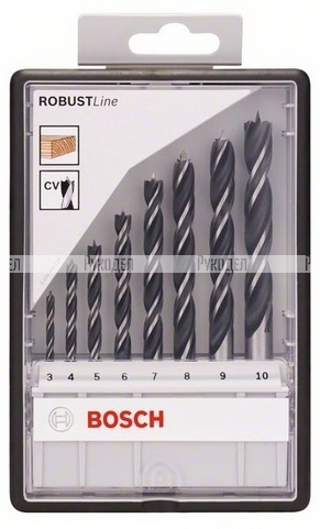 8 СПИРАЛЬНЫХ СВЕРЛ ПО ДЕРЕВУ ROBUST LINE 2607010533