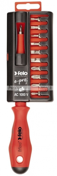 Felo Диэлектрическая отвертка с набором бит 2091206