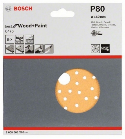 products/5 шлифлистов Best for Wood+Paint Multihole ?150 K80 2608608X83