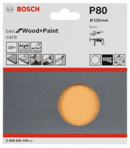 products/10 ш/листов ?125ММ К80 Best for Wood+Paint 2608605440