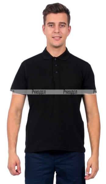 Рубашка-Поло (тк.Трикотаж,205), черный,Факел,87469471