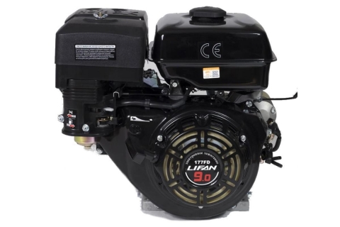 products/Двигатель LIFAN 177FD 7A (9 л.с., 4-хтактный, одноцилиндровый, с воздушным охлаждением, вал 25 мм, объем 270см³, ручной/электрический стартер, катушка 7A, вес 26 кг)