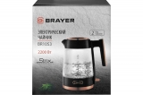 Чайник электрический BRAYER 1053BR,2200 Вт, 1,7 л, STRIX,стекл.корп,автооткл.при.закип,подсвет арт. BR1053