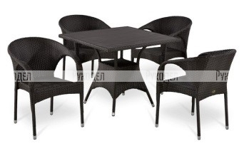 Комплект мебели  (иск. ротанг)  4+1 T190BD/Y290B-W52 Brown 4Pcs