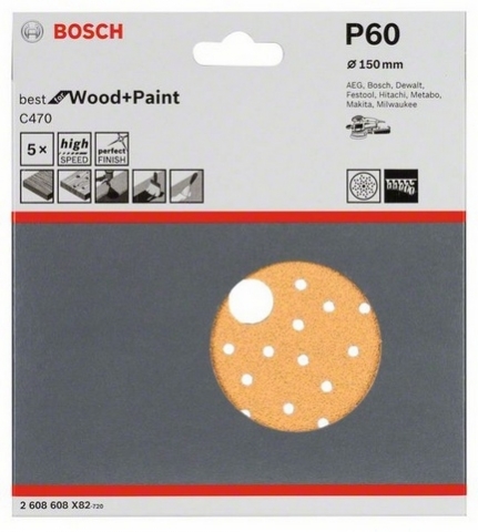 products/5 шлифлистов Best for Wood+Paint Multihole ?150 K60 2608608X82