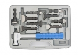 Набор рихтовочный, молоток цельнометал., обрезин. ручка, сменные бойки, 9 шт., в боксе MATRIX