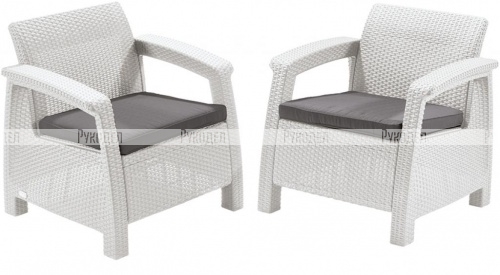 Комплект мебели Keter Corfu Duo set РОССИЯ (белый) (17197993), 223197