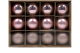 Набор елочных шаров Winter Glade пластик, 6 см, 12 шт., розовый микс 6012G006