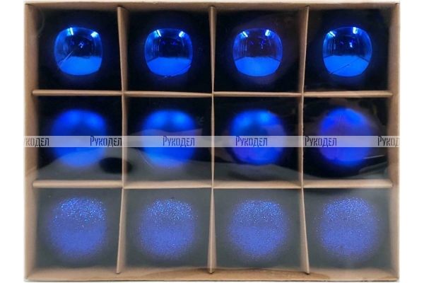 Набор елочных шаров Winter Glade пластик, 6 см, 12 шт., синий микс 6012G004