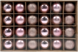 Набор елочных шаров Winter Glade пластик, 6 см, 24 шт., розовый микс 6024G006