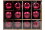 Набор елочных шаров Winter Glade пластик, 8 см, 12 шт., красный микс 8012G003