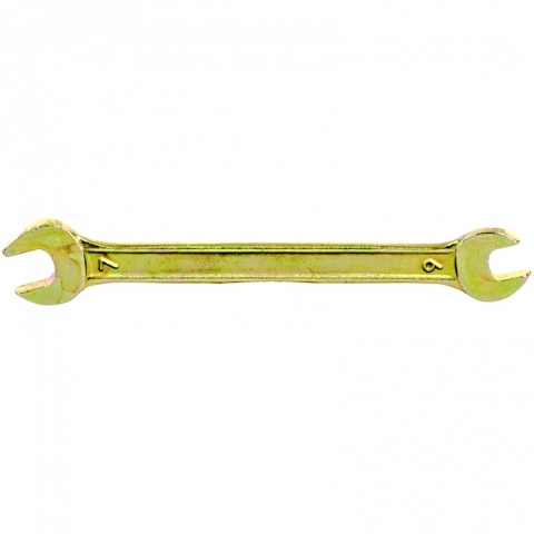 products/Ключ рожковый, 6 х 7 мм, желтый цинк, Сибртех, 14301