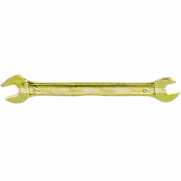 Ключ рожковый, 6 х 7 мм, желтый цинк, Сибртех, 14301