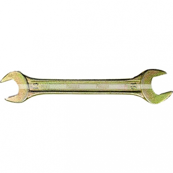 Ключ рожковый, 8 х 9 мм, желтый цинк, Сибртех, 14302