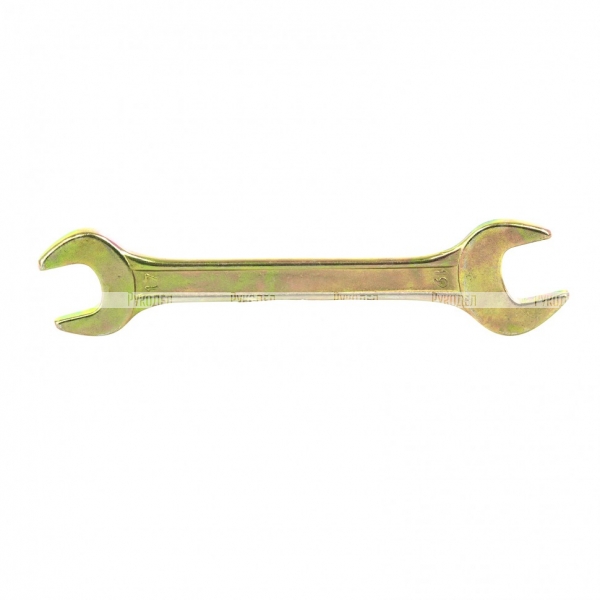 Ключ рожковый, 17 х 19 мм, желтый цинк, Сибртех,14310