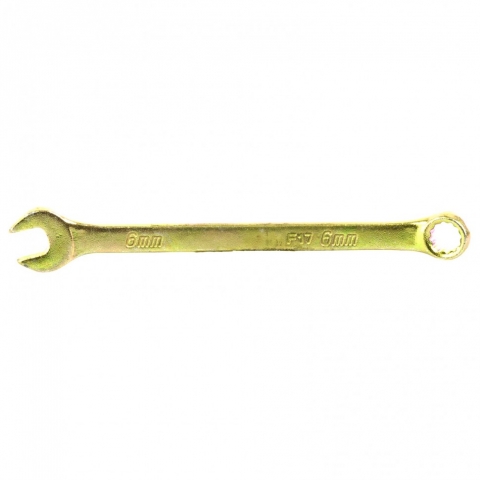 products/Ключ комбинированный, 6 мм, желтый цинк, Сибртех, 14972