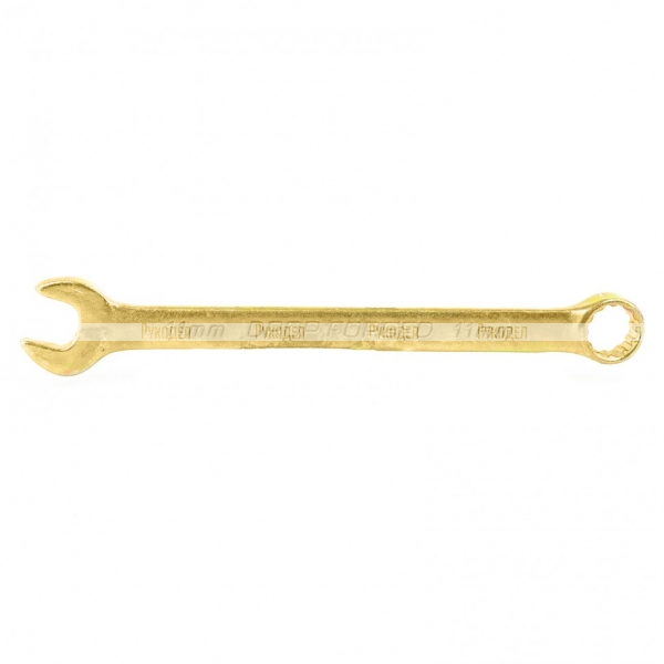 Ключ комбинированный, 11 мм, желтый цинк, Сибртех, 14977