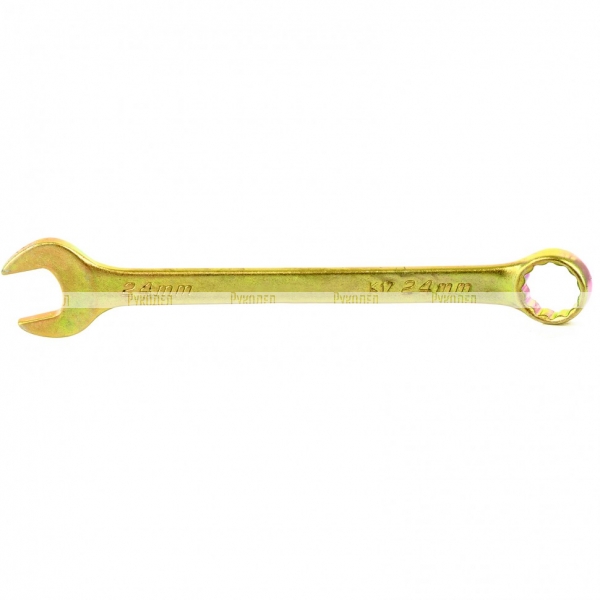 Ключ комбинированный, 24 мм, желтый цинк, Сибртех, 14986