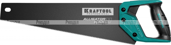 Ножовка для точного реза "Alligator BLACK", 400 мм, 11 TPI 3D зуб, KRAFTOOL 15205-40
