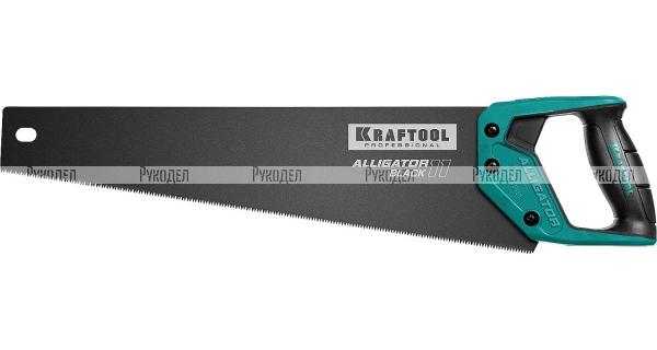 Ножовка для точного реза "Alligator BLACK", 450 мм, 11 TPI 3D зуб, KRAFTOOL 15205-45