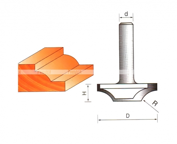 Фреза пазовая Globus 2156, R8, хвостовик 8 мм, рабочая часть 8 мм