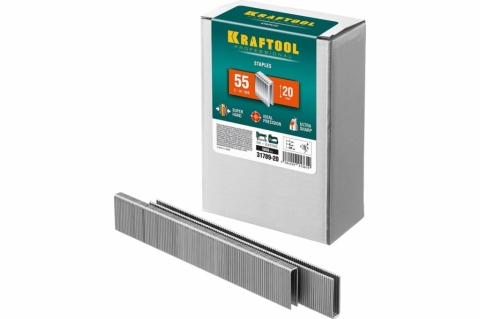 products/Скобы для степлера KRAFTOOL тип 18GA (55/90/C) 20мм, 5000 шт, 31789-20