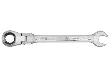 Ключ комбинированный трещоточный, 19мм, CrV, шарнирный, зерк.хром MATRIX PROFESSIONAL