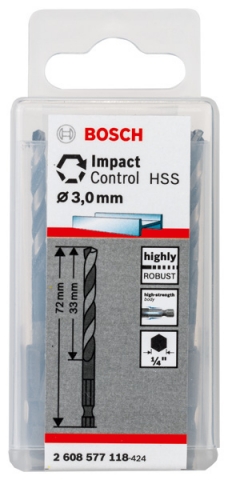 products/Сверло по металлу Impact Control (3х72 мм; 10 шт.) Bosch 2608577118