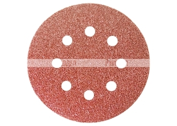 Круг абразивный на ворсовой подложке под липучку, перфорированный, P 100, 125 мм, 5 шт. MATRIX