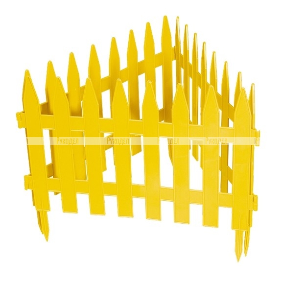 Забор декоративный "Рейка", 28х300 см, желтый, Россия// Palisad,арт.65000