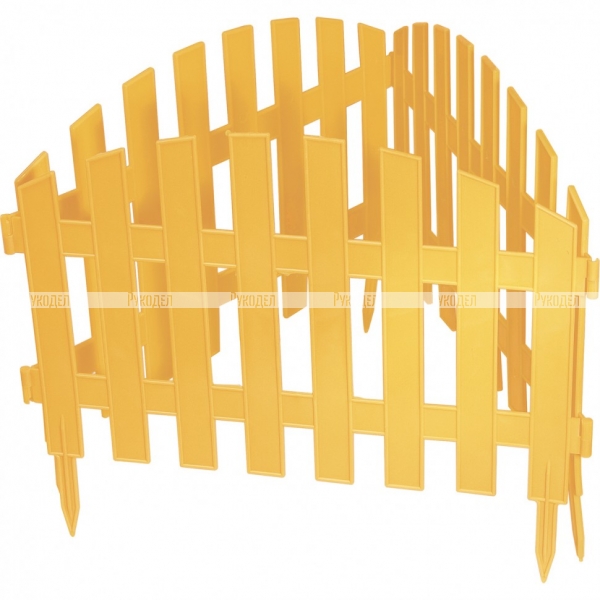 Забор декоративный "Винтаж", 28х300 см, желтый, Россия// Palisad,арт.65010