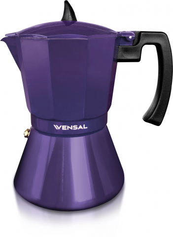 products/Гейзерная кофеварка 9 чашек VENSAL 3203VS-VT. Материал алюминий, подходит индукции. Цвет фиолетовый арт. VS3203VT