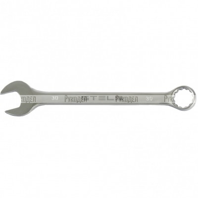 Ключ комбинированный, 30 мм, CrV, матовый хром// Stels,15232