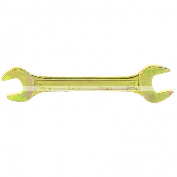 Ключ рожковый, 19 х 22 мм, желтый цинк, Сибртех, 14311