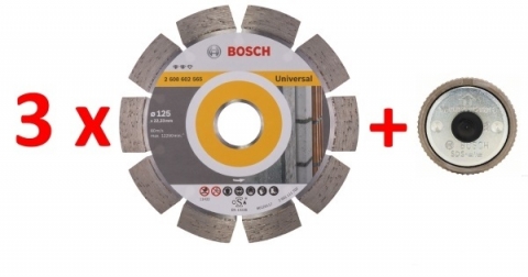 products/Алмазные диски (125х22.2 мм, 3 шт. ) Best for Universal + SDS-clic гайка Bosch 061599759Y
