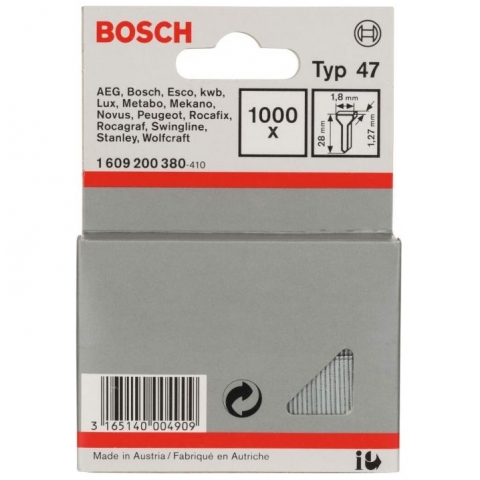 products/Гвозди для заклепочников 1000 шт. (1,8х1,27х28 мм; Т47) Bosch 1609200380