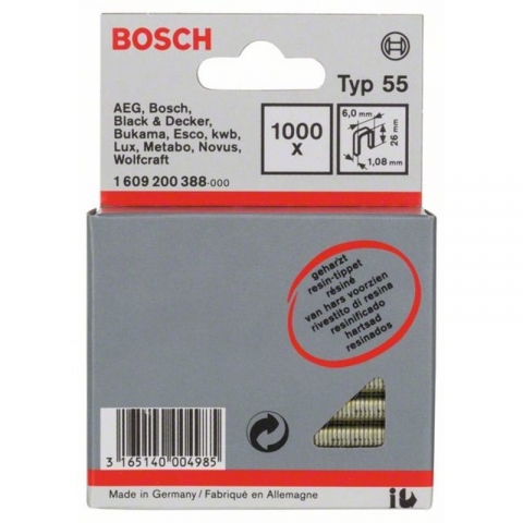 products/Скобы 1000 шт. (6х1,08х26 мм; тип 55) Bosch 1609200388