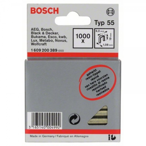 products/Скобы 1000 шт. (6х1,08х19 мм; тип 55) Bosch 1609200389