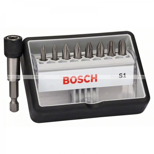 Набор бит Extra Hard 8 шт Robust Line PH1/2/3 25 мм + держатель Bosch 2607002560