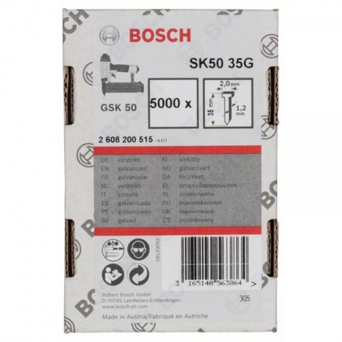 products/Штифты 5000 шт. с потайной головкой SK50 35G; 35 мм для GSK 50, Bosch, 2608200515