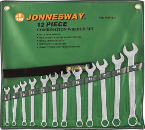 products/W26112S Jonnesway Набор ключей гаечных комбинированных в сумке, 8-22 мм, 12 предметов