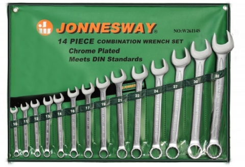 products/W26114S Jonnesway Набор ключей гаечных комбинированных в сумке, 10-32 мм, 14 предметов