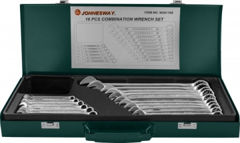 products/Набор ключей гаечных комбинированных в кейсе, 6-24 мм, 16 предметов Jonnesway W26116S