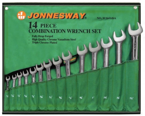 products/Набор ключей гаечных комбинированных дюймовых в сумке 3/8"--1-1/4", 14 предметов Jonnesway W26414S