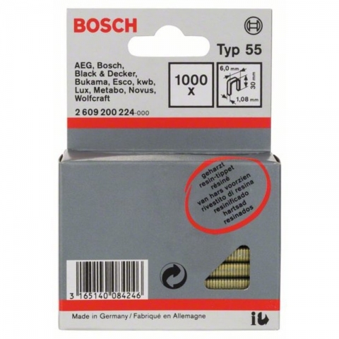 products/Скобы 1000 шт осмоленный TИП 55; 30 мм Bosch 2609200224