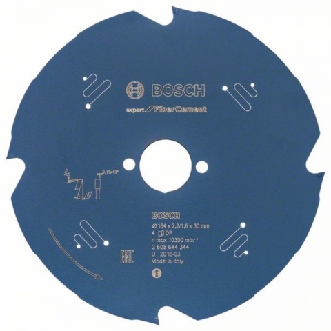 products/Пильный диск по фиброцементу/гипсокартону Expert for Fiber Cement 184x30x2.2/1.6x4T Bosch 2608644344
