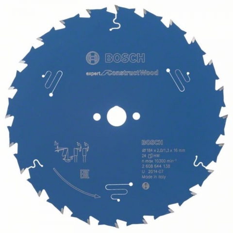 products/Пильный диск по дереву/бетону Expert for Construct 184x16x2/1.3x24T Bosch 2608644138