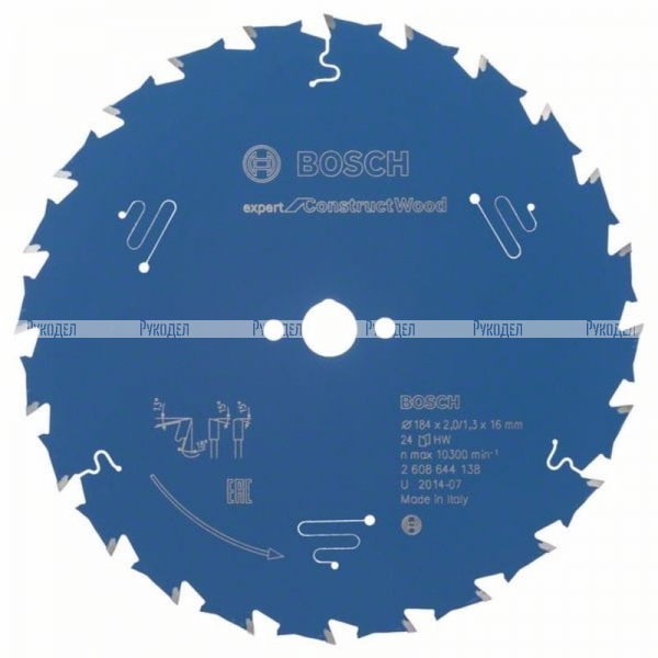 Пильный диск по дереву/бетону Expert for Construct 184x16x2/1.3x24T Bosch 2608644138